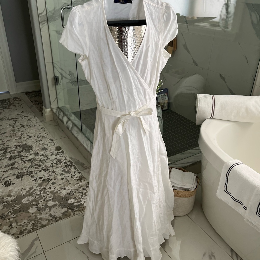 Polo Ralph Lauren white linen  dress  brand new unworn no tags